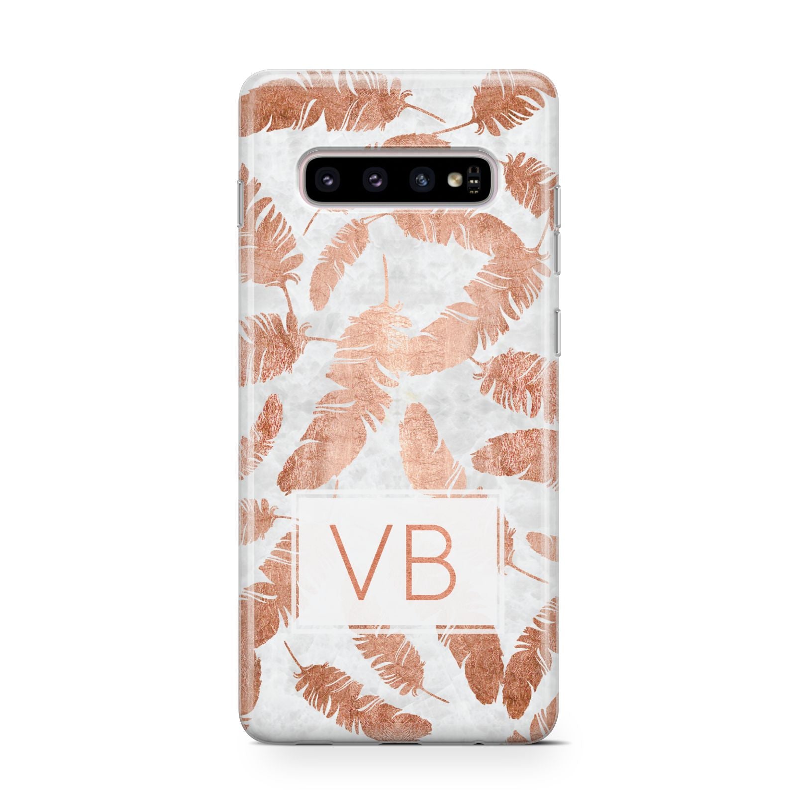 Personalised Leaf Marble Initials Samsung Galaxy S10 Case