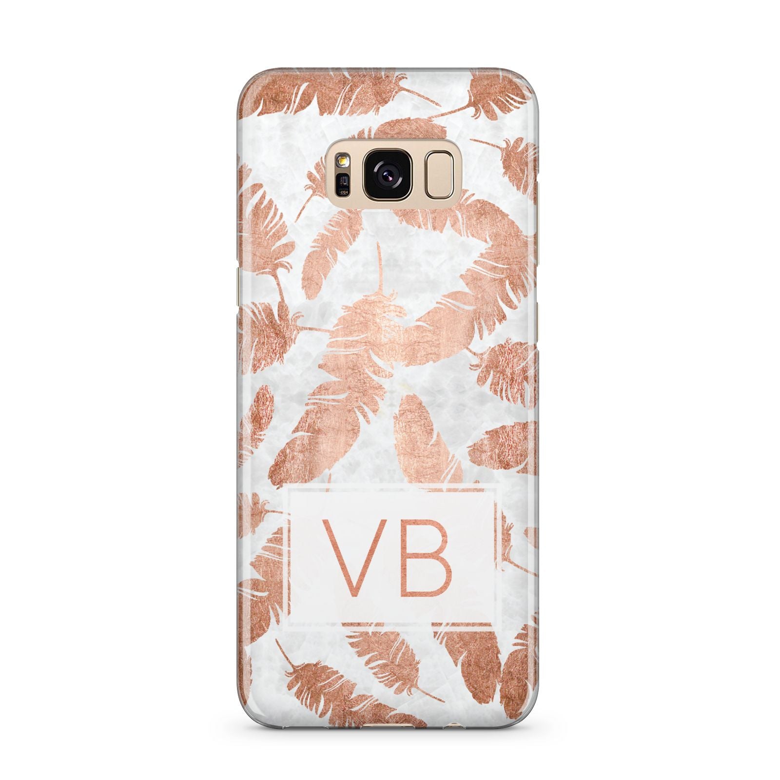 Personalised Leaf Marble Initials Samsung Galaxy S8 Plus Case