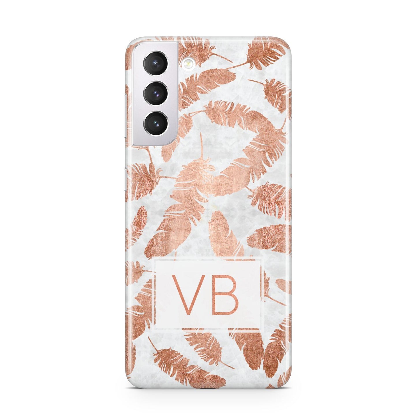 Personalised Leaf Marble Initials Samsung S21 Case