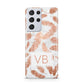 Personalised Leaf Marble Initials Samsung S21 Ultra Case