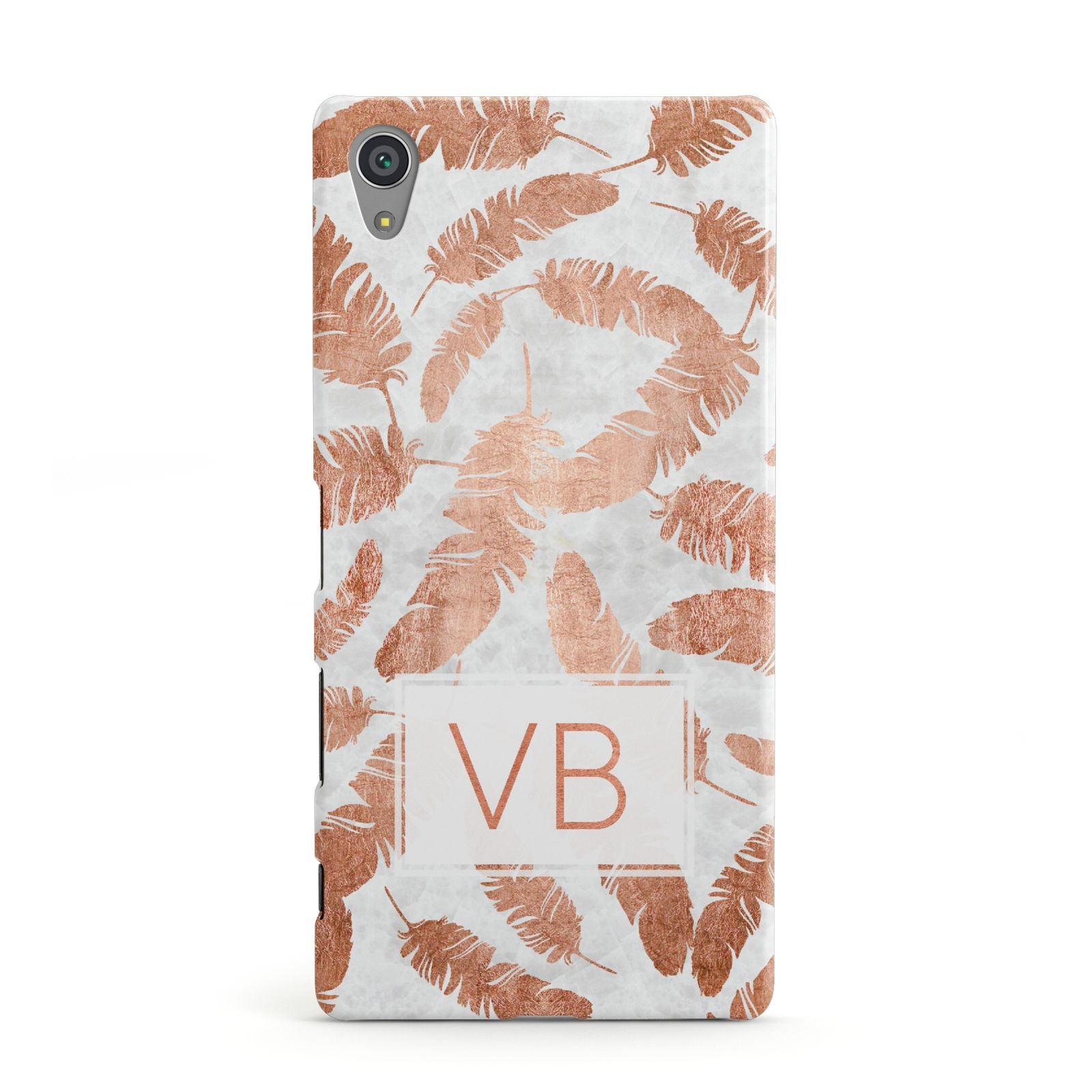 Personalised Leaf Marble Initials Sony Xperia Case