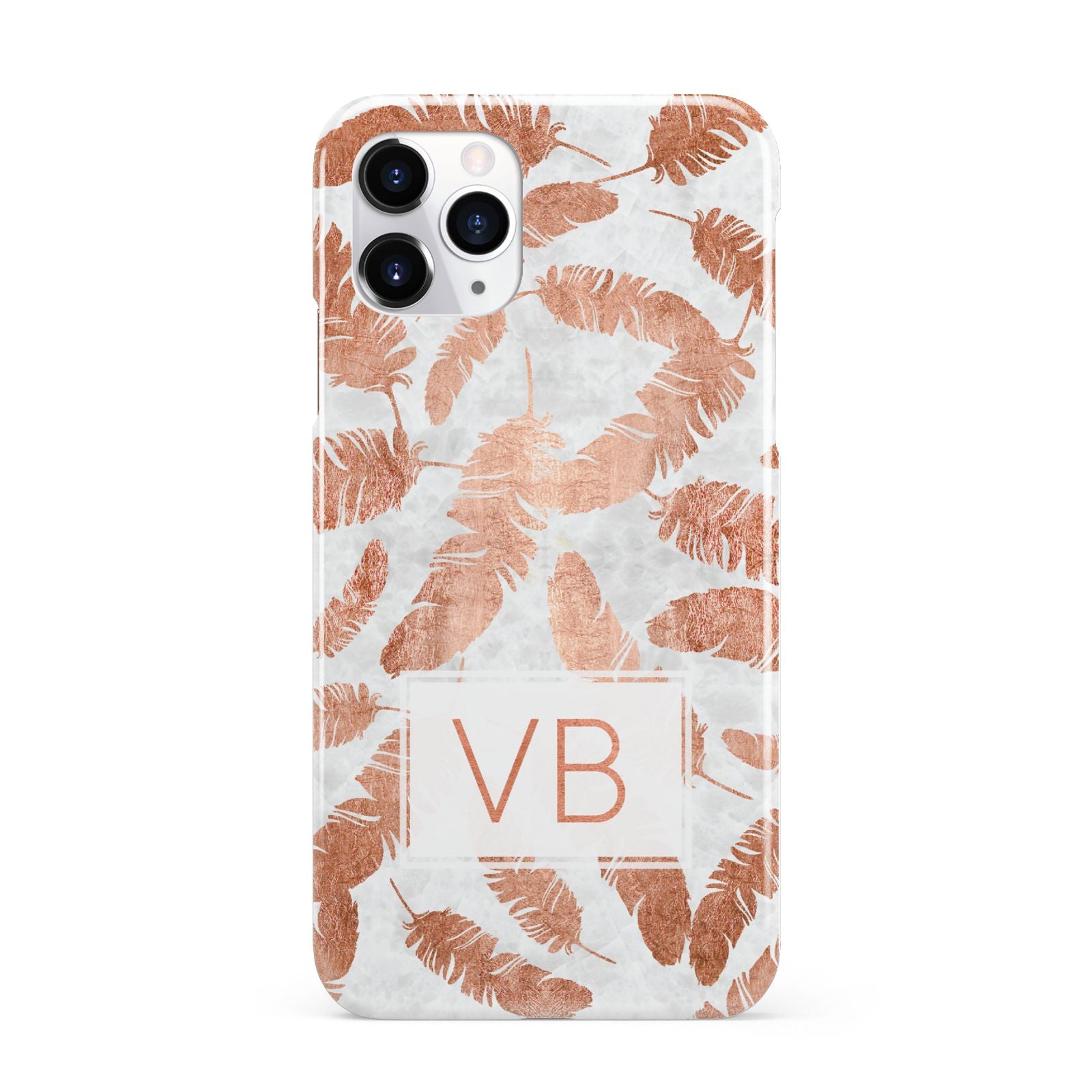Personalised Leaf Marble Initials iPhone 11 Pro 3D Snap Case