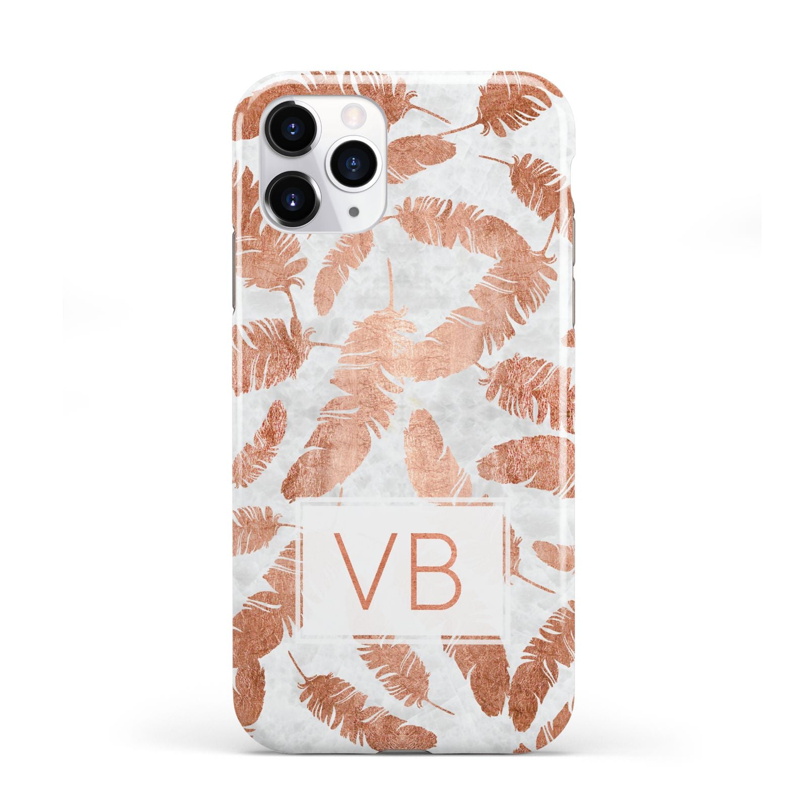 Personalised Leaf Marble Initials iPhone 11 Pro 3D Tough Case