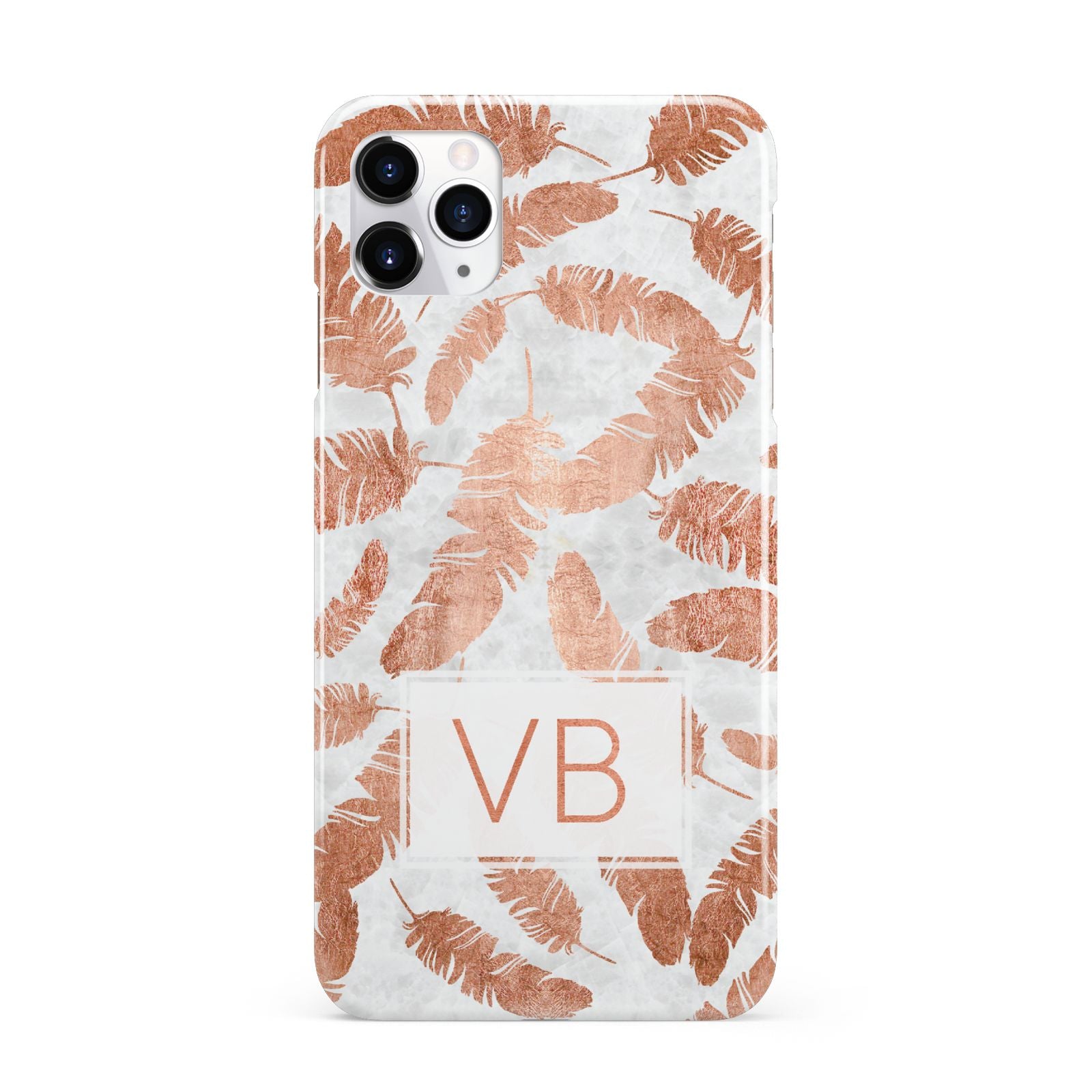 Personalised Leaf Marble Initials iPhone 11 Pro Max 3D Snap Case