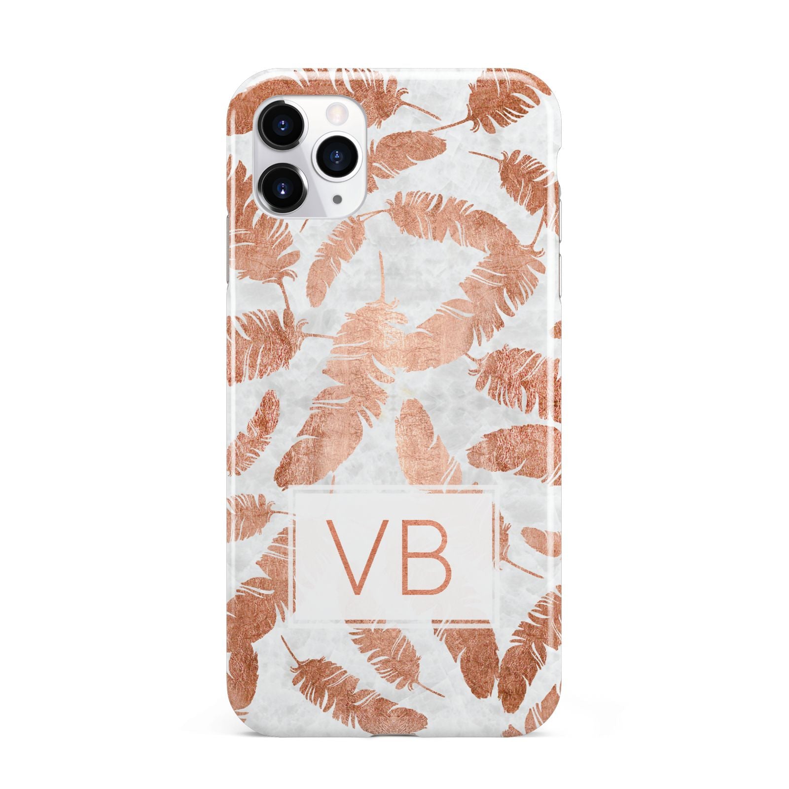 Personalised Leaf Marble Initials iPhone 11 Pro Max 3D Tough Case