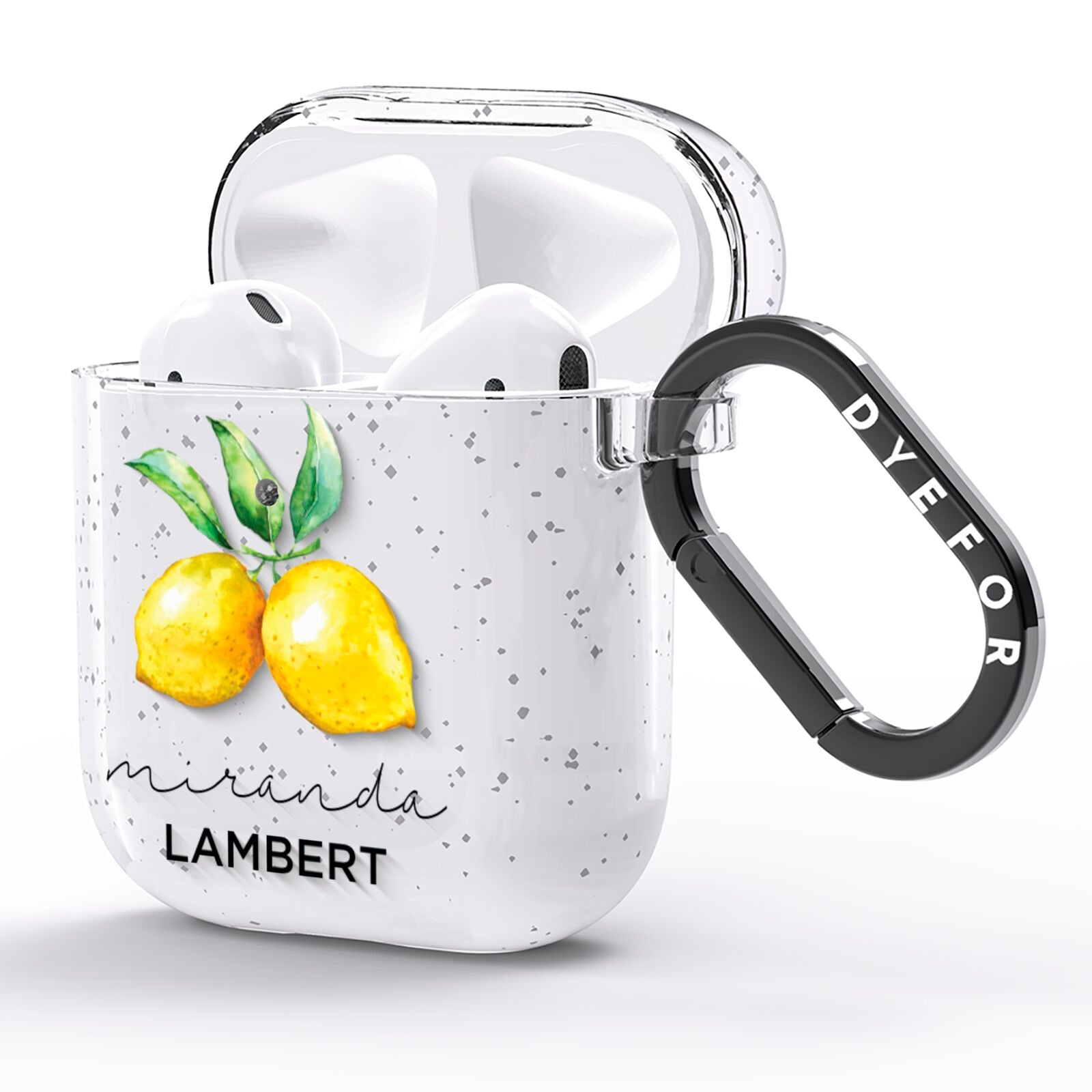 Personalised Lemon Bunches AirPods Glitter Case Side Image