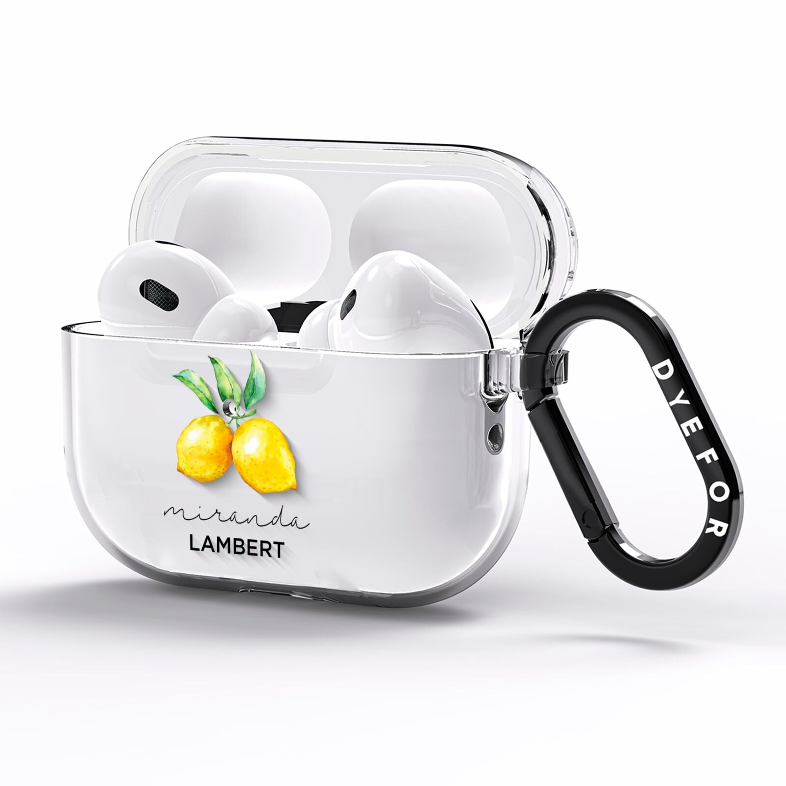 Personalised Lemon Bunches AirPods Pro Clear Case Side Image