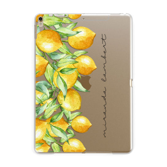 Personalised Lemon Bunches Apple iPad Gold Case