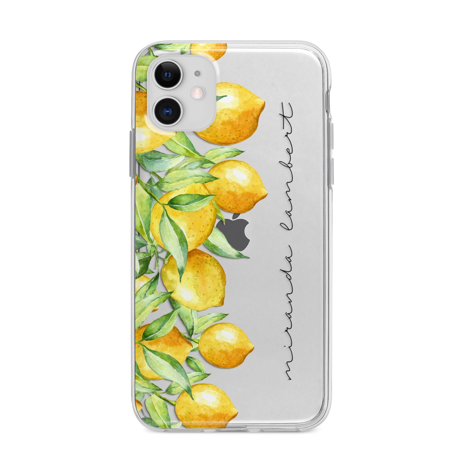 Personalised Lemon Bunches Apple iPhone 11 in White with Bumper Case