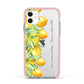 Personalised Lemon Bunches Apple iPhone 11 in White with Pink Impact Case