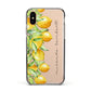 Personalised Lemon Bunches Apple iPhone Xs Impact Case Black Edge on Gold Phone