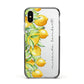 Personalised Lemon Bunches Apple iPhone Xs Impact Case Black Edge on Silver Phone