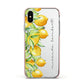 Personalised Lemon Bunches Apple iPhone Xs Impact Case Pink Edge on Silver Phone