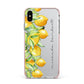 Personalised Lemon Bunches Apple iPhone Xs Max Impact Case Pink Edge on Silver Phone