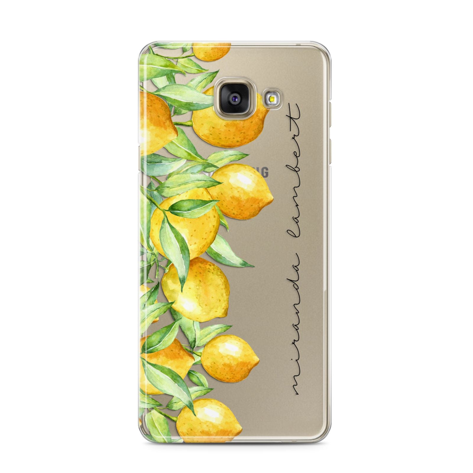 Personalised Lemon Bunches Samsung Galaxy A3 2016 Case on gold phone