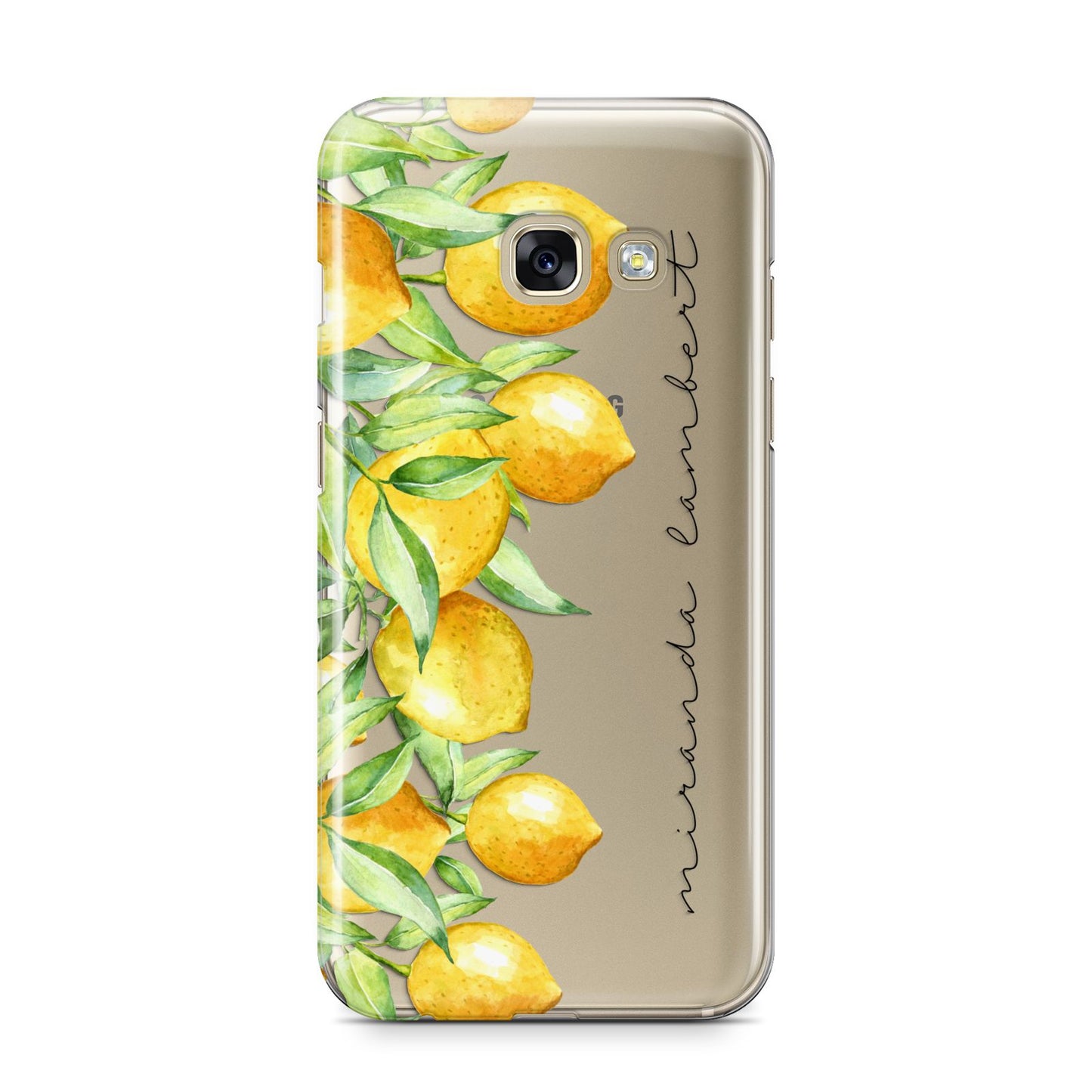 Personalised Lemon Bunches Samsung Galaxy A3 2017 Case on gold phone