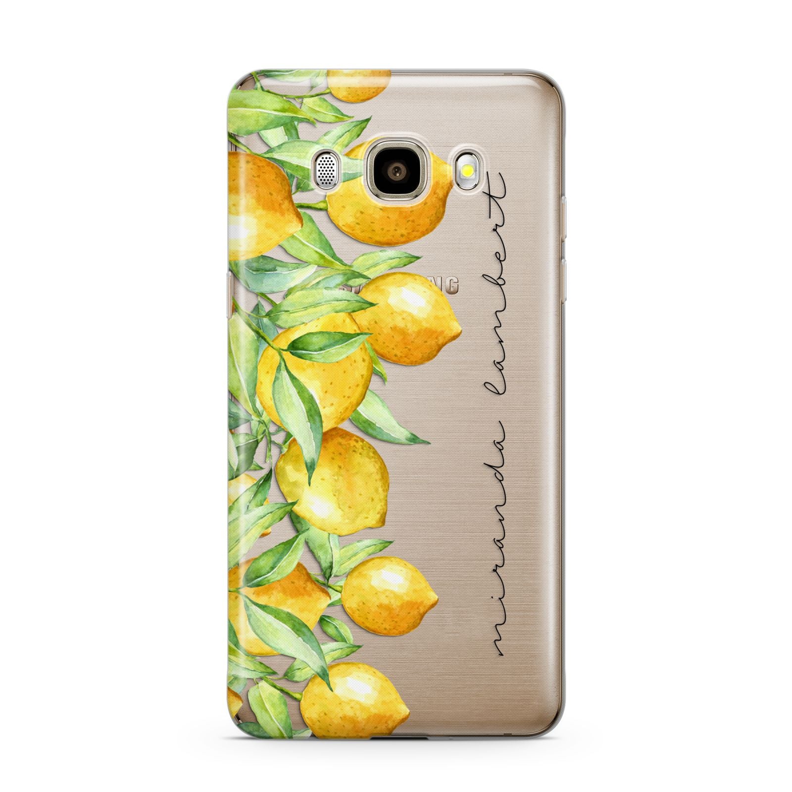 Personalised Lemon Bunches Samsung Galaxy J7 2016 Case on gold phone