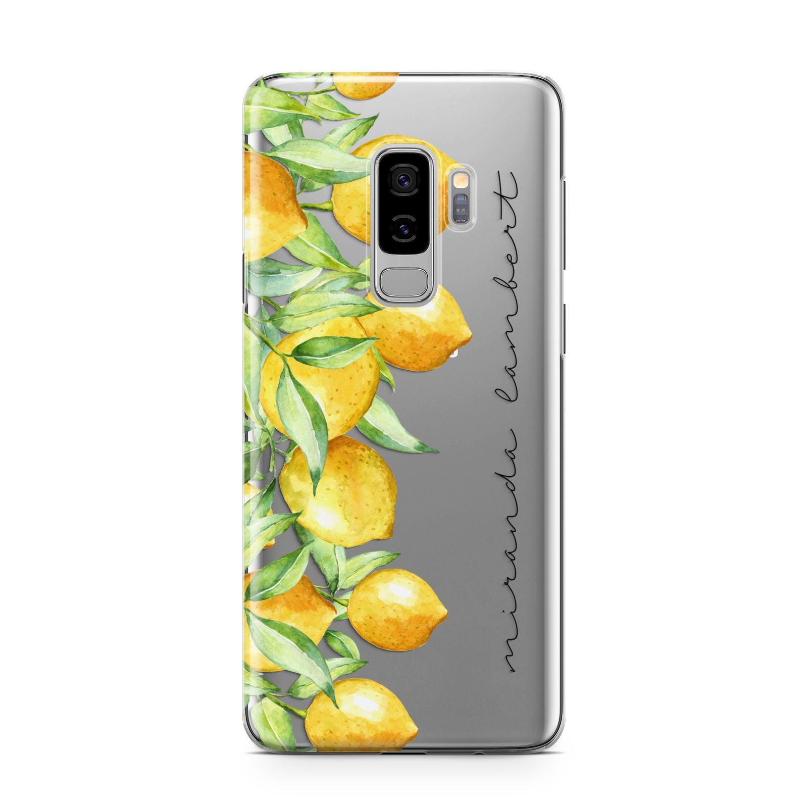 Personalised Lemon Bunches Samsung Galaxy S9 Plus Case on Silver phone
