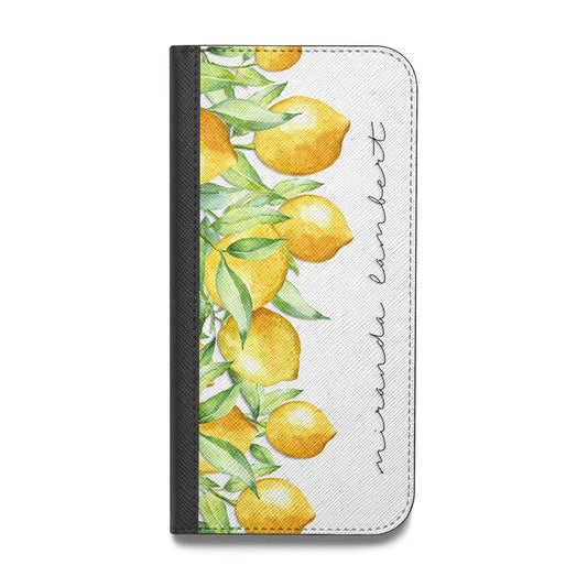 Personalised Lemon Bunches Vegan Leather Flip Samsung Case