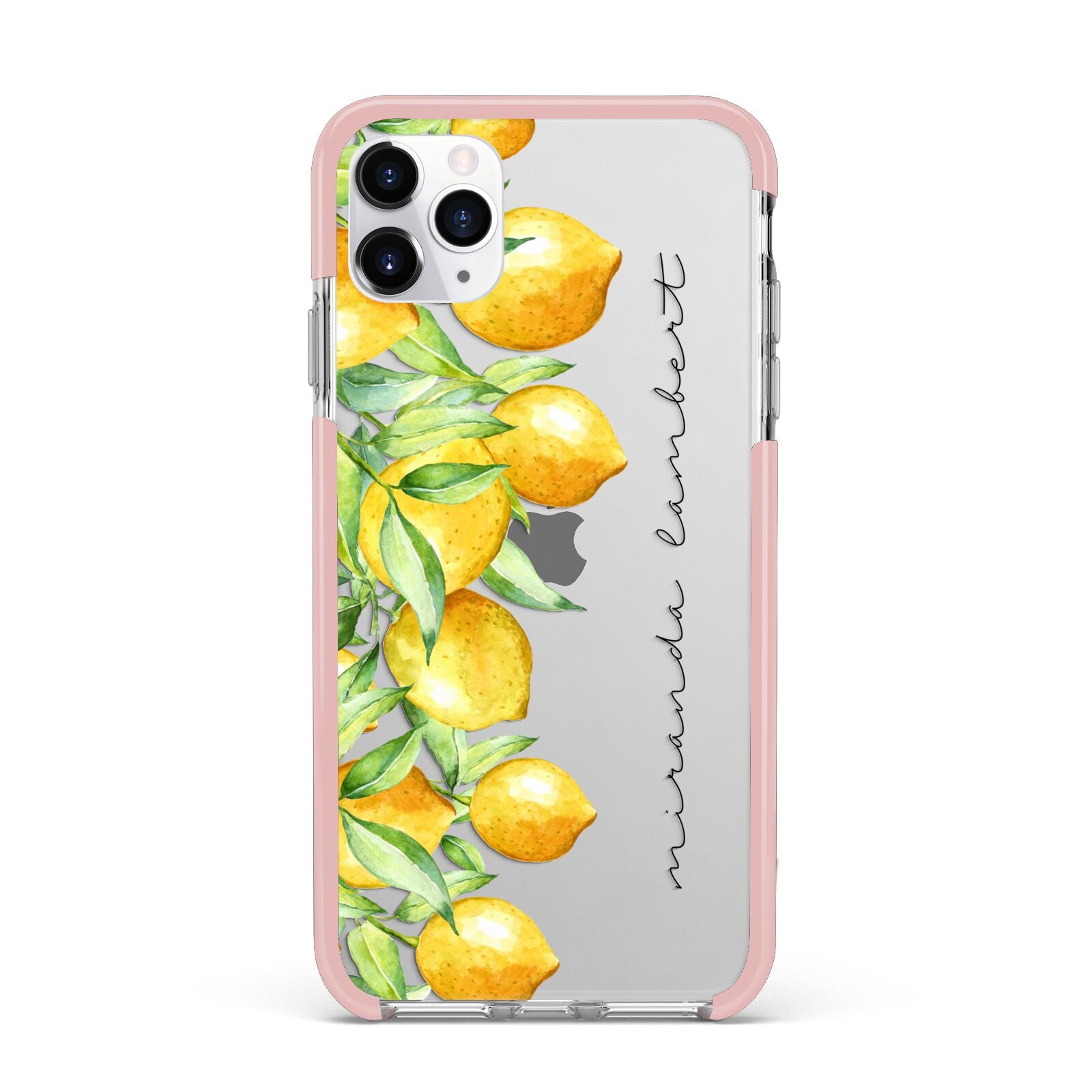Personalised Lemon Bunches iPhone 11 Pro Max Impact Pink Edge Case
