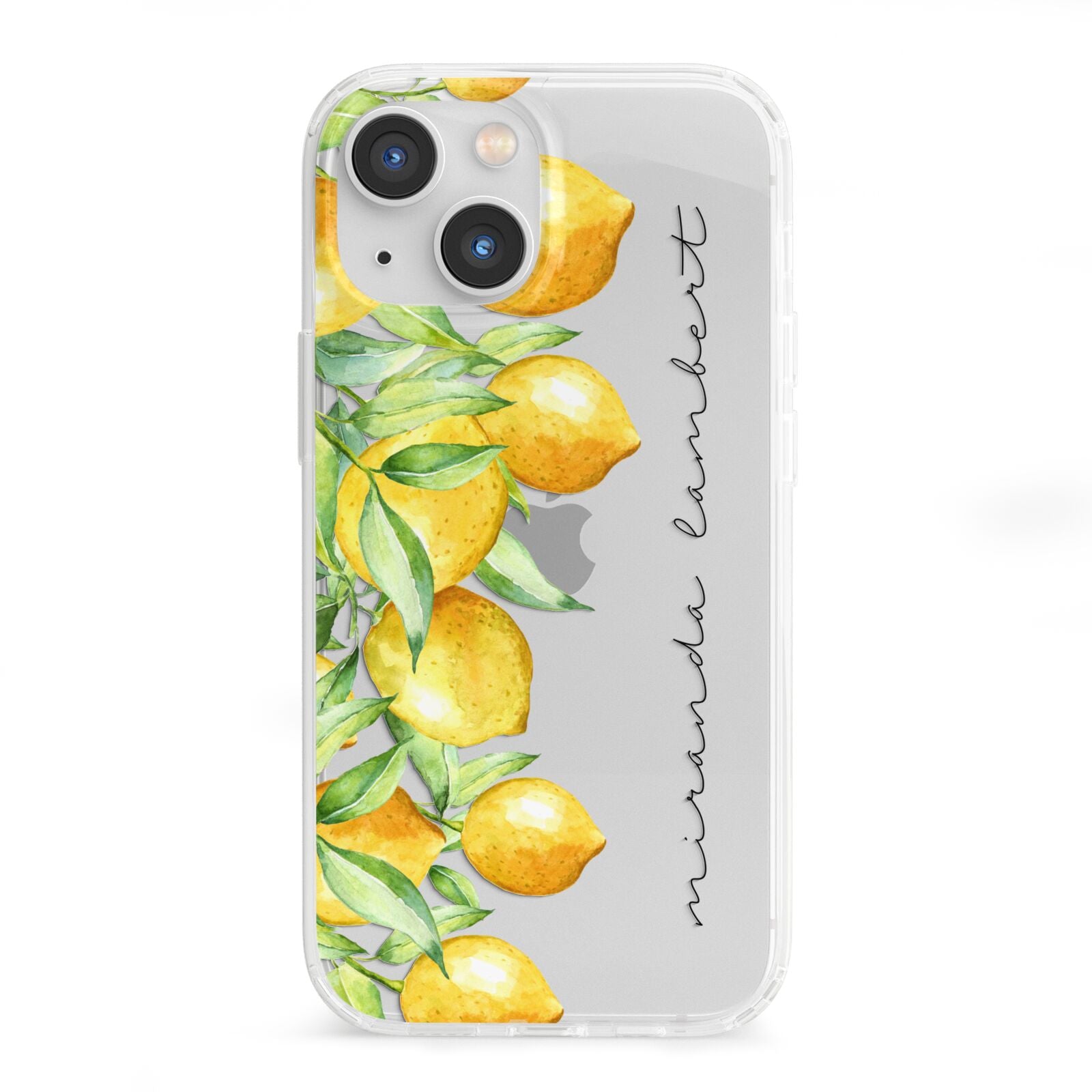 Personalised Lemon Bunches iPhone 13 Mini Clear Bumper Case