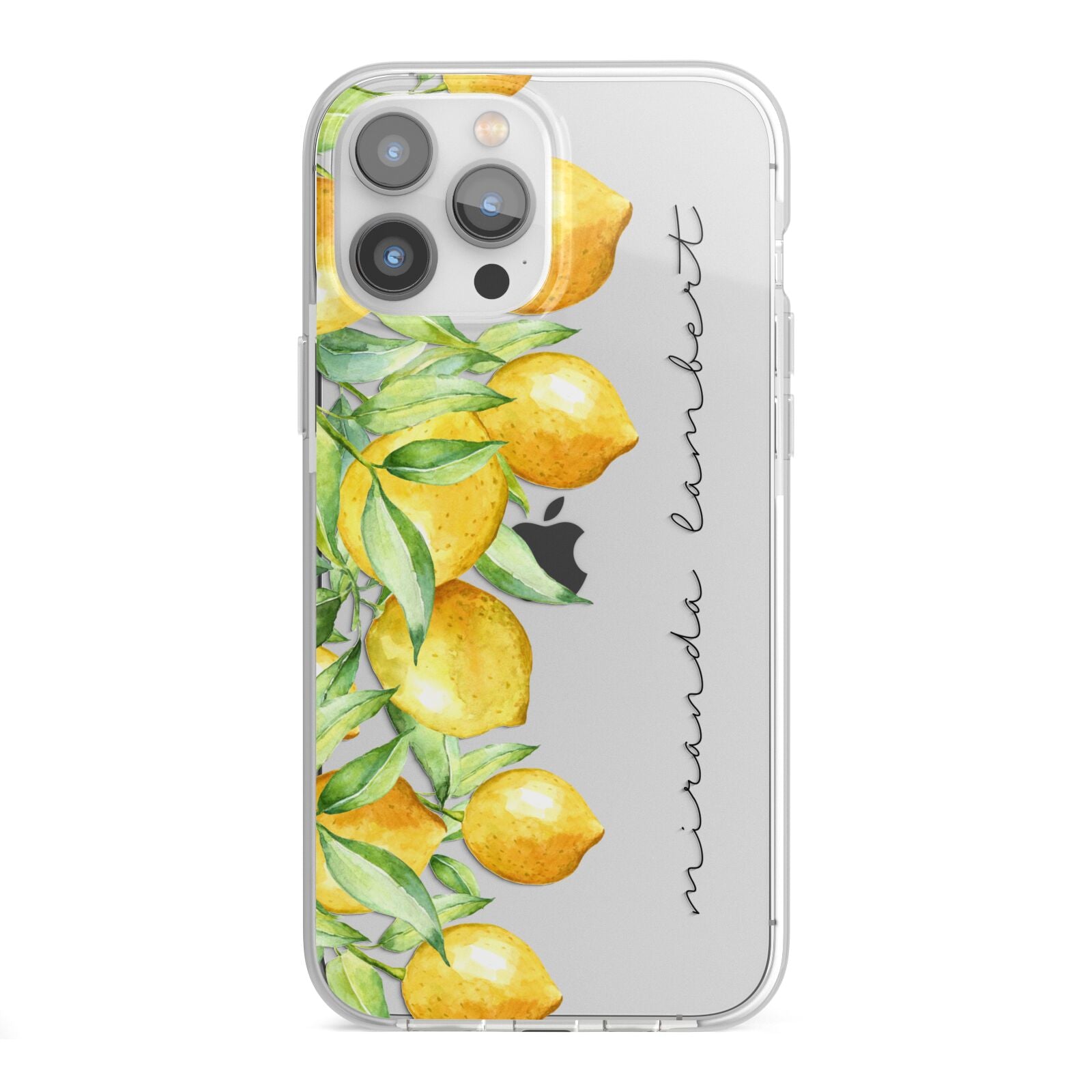 Personalised Lemon Bunches iPhone 13 Pro Max TPU Impact Case with White Edges