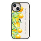 Personalised Lemon Bunches iPhone 14 Black Impact Case on Silver phone