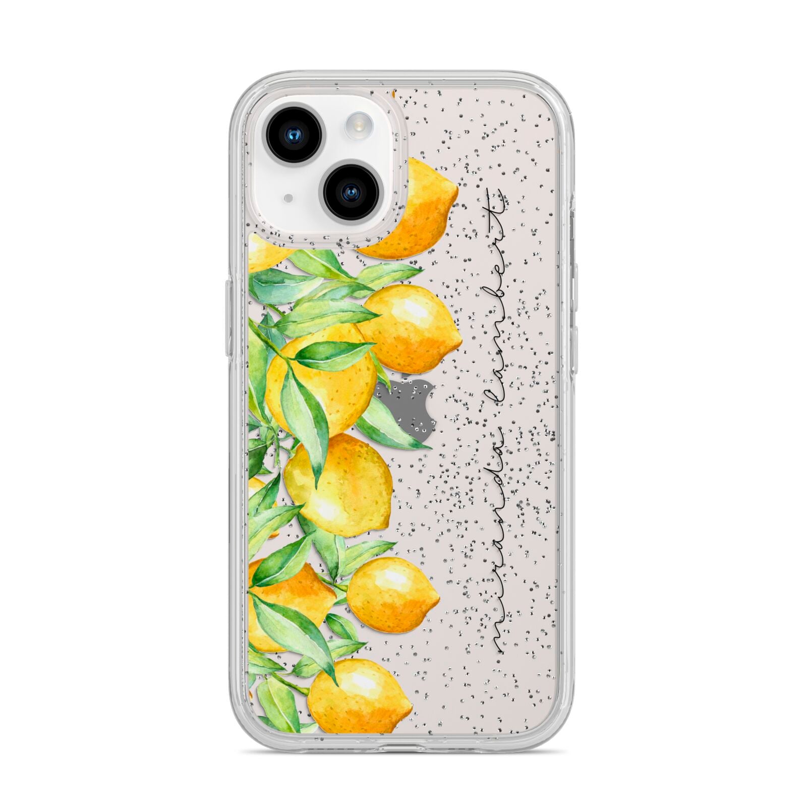 Personalised Lemon Bunches iPhone 14 Glitter Tough Case Starlight