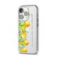 Personalised Lemon Bunches iPhone 14 Pro Clear Tough Case Silver Angled Image
