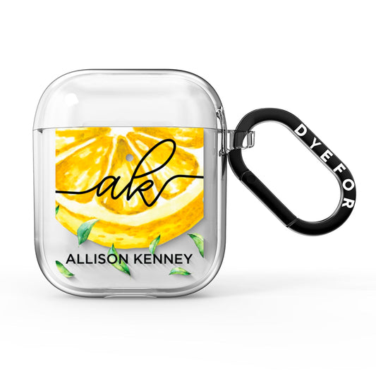 Personalised Lemon Slice AirPods Clear Case