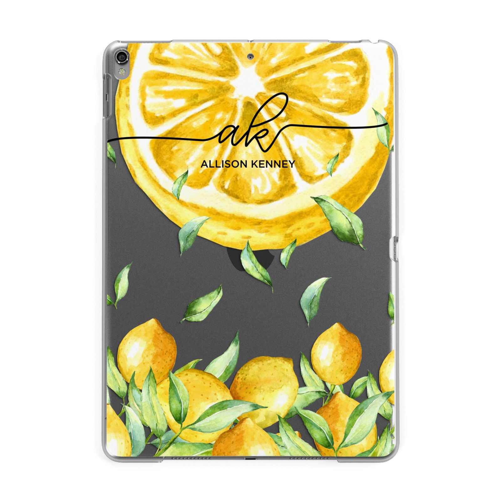 Personalised Lemon Slice Apple iPad Grey Case