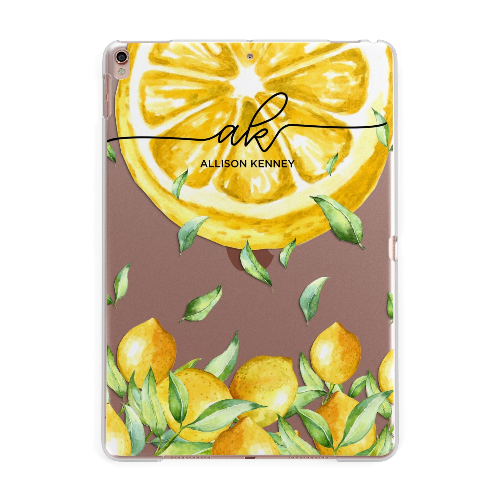 Personalised Lemon Slice Apple iPad Rose Gold Case