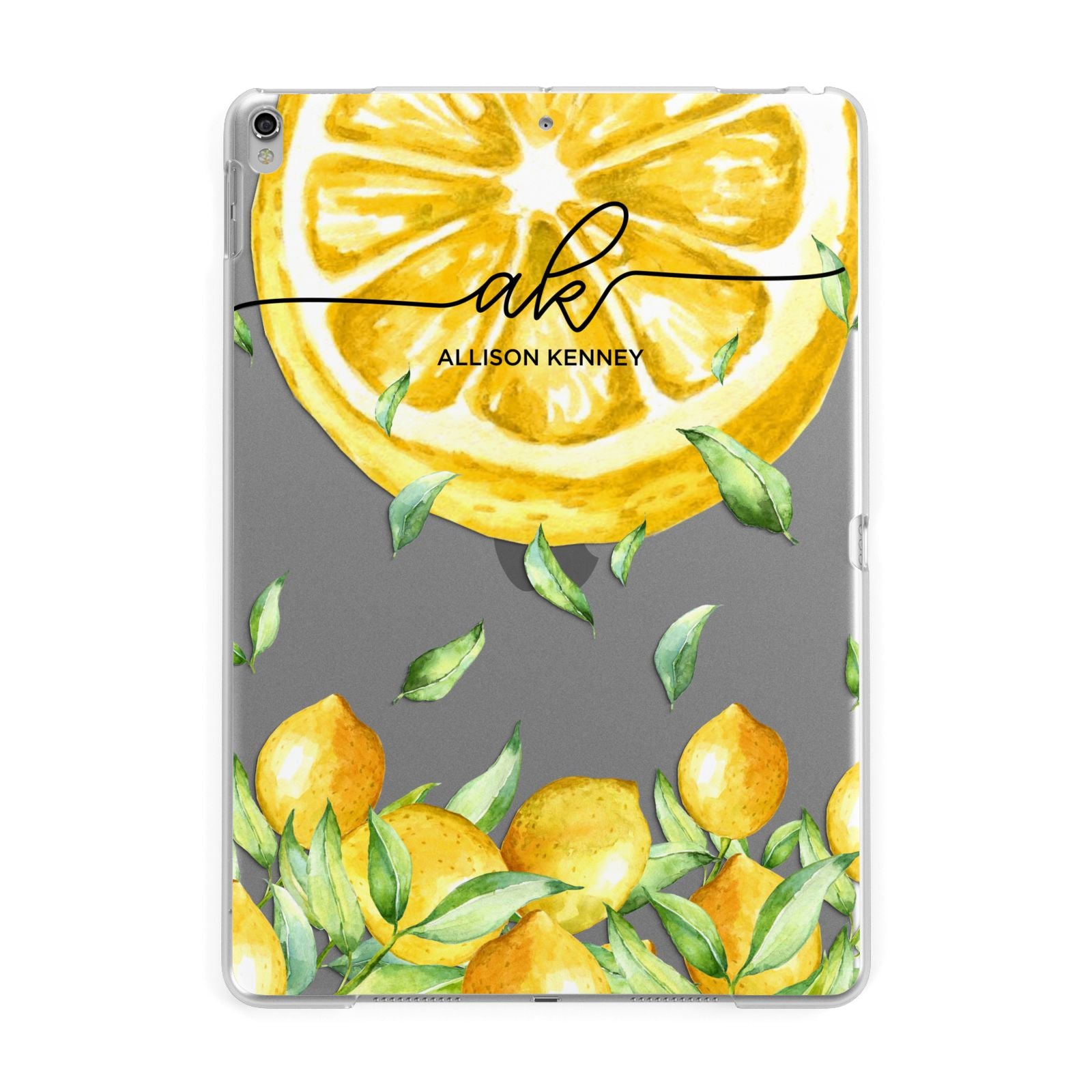 Personalised Lemon Slice Apple iPad Silver Case