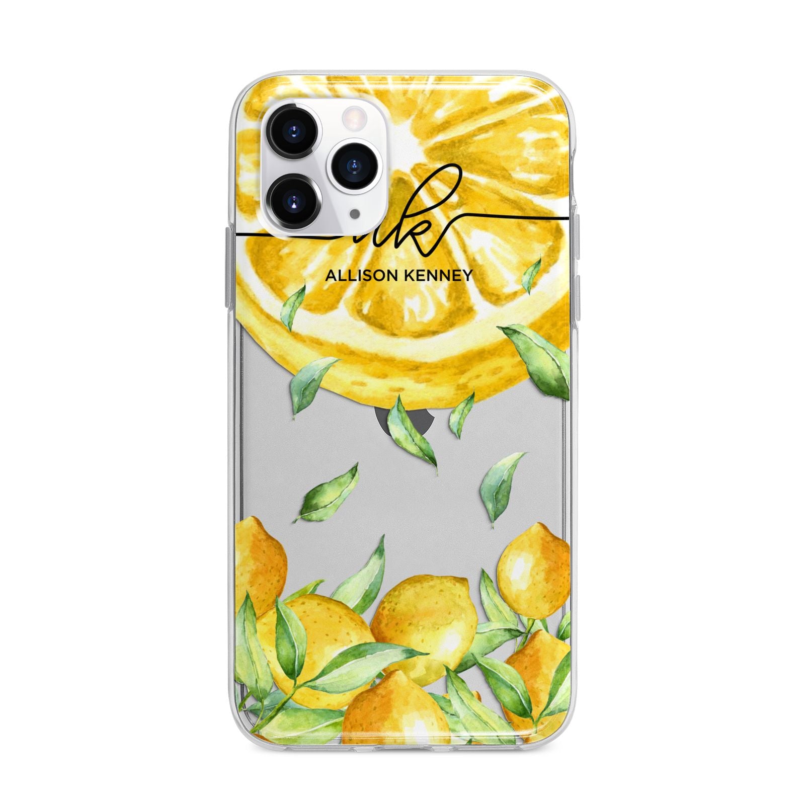 Personalised Lemon Slice Apple iPhone 11 Pro Max in Silver with Bumper Case