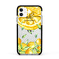 Personalised Lemon Slice Apple iPhone 11 in White with Black Impact Case