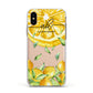 Personalised Lemon Slice Apple iPhone Xs Impact Case White Edge on Gold Phone