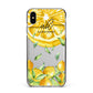 Personalised Lemon Slice Apple iPhone Xs Max Impact Case Black Edge on Silver Phone