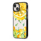 Personalised Lemon Slice iPhone 13 Black Impact Case Side Angle on Silver phone