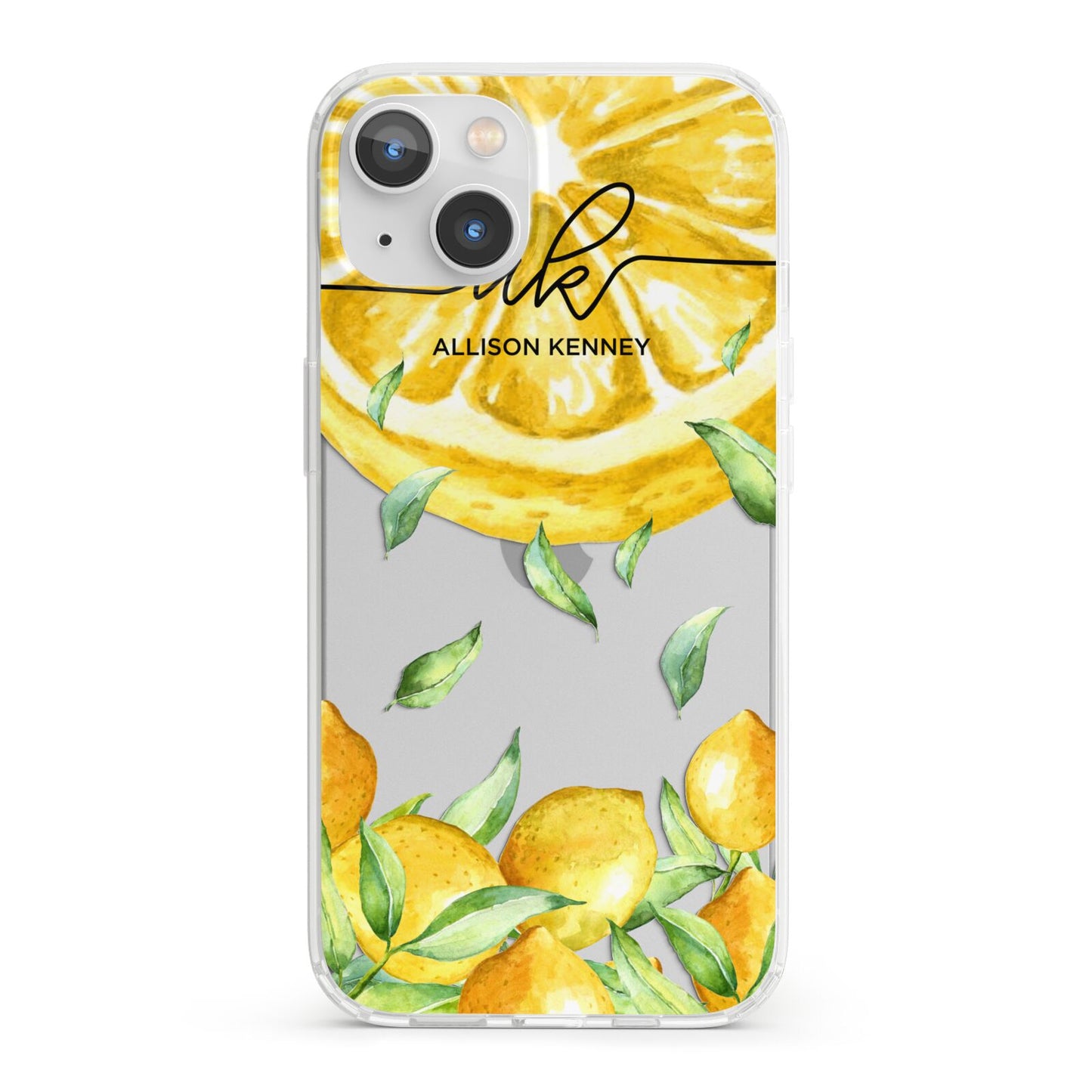 Personalised Lemon Slice iPhone 13 Clear Bumper Case