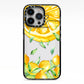Personalised Lemon Slice iPhone 13 Pro Black Impact Case on Silver phone