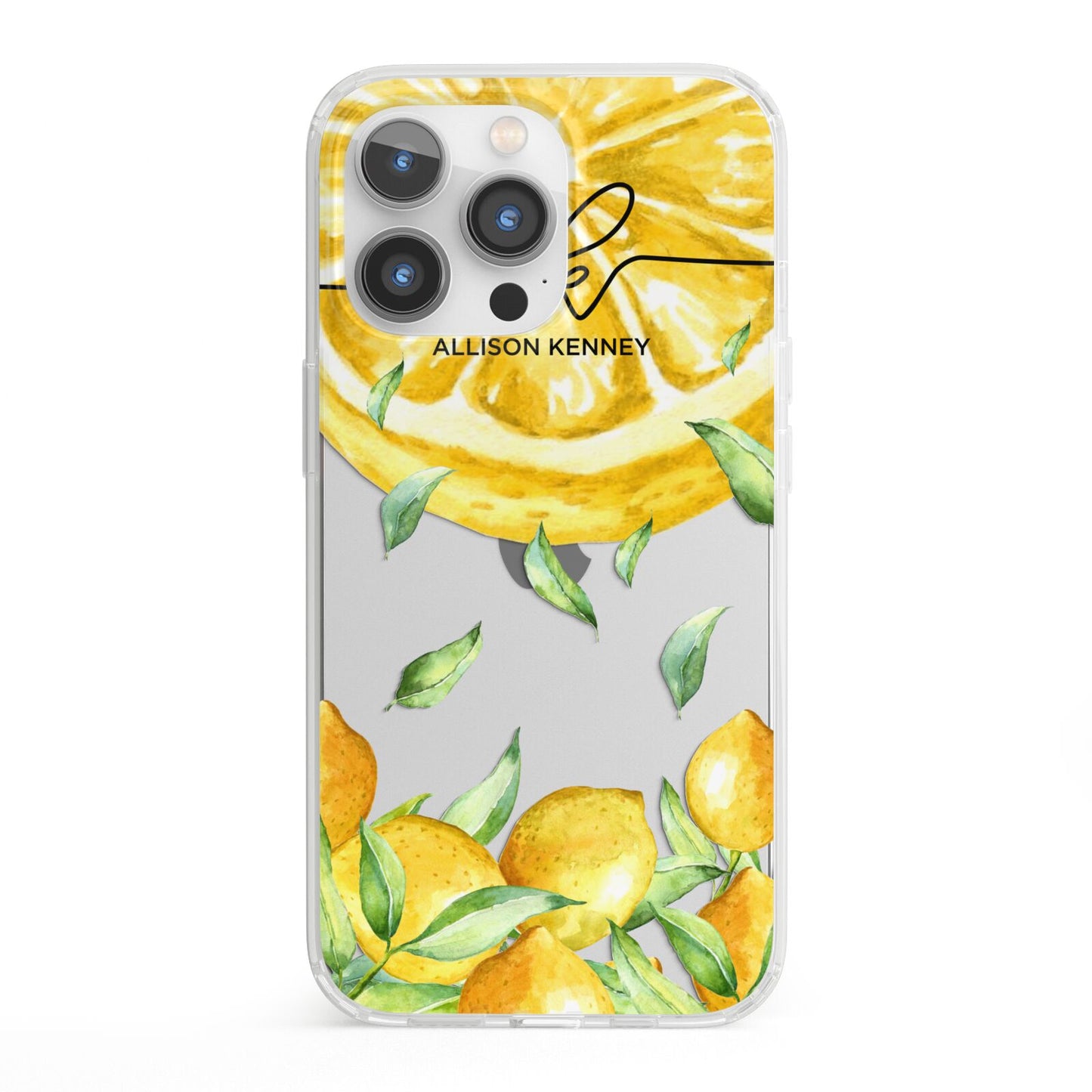 Personalised Lemon Slice iPhone 13 Pro Clear Bumper Case