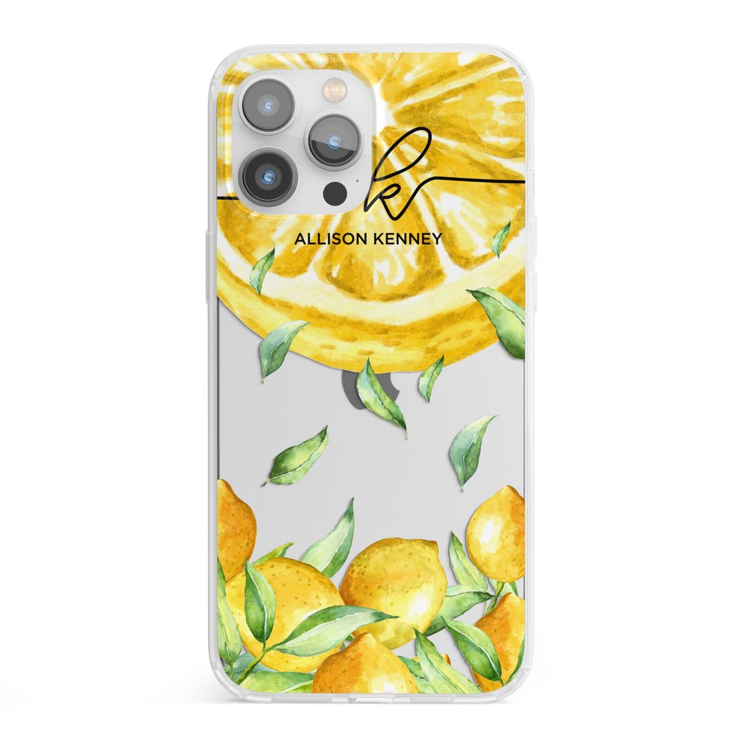 Personalised Lemon Slice iPhone 13 Pro Max Clear Bumper Case