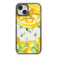 Personalised Lemon Slice iPhone 14 Black Impact Case on Silver phone
