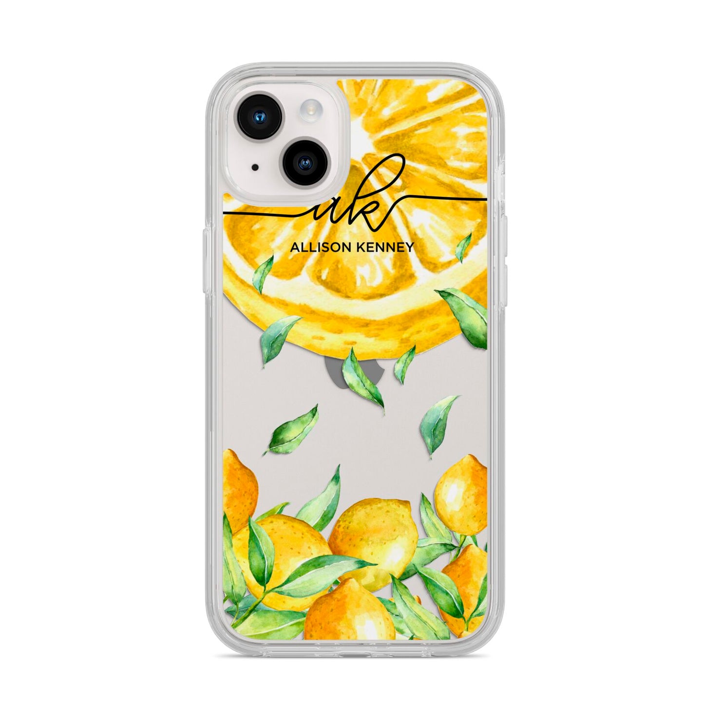Personalised Lemon Slice iPhone 14 Plus Clear Tough Case Starlight