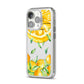 Personalised Lemon Slice iPhone 14 Pro Clear Tough Case Silver Angled Image