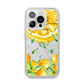 Personalised Lemon Slice iPhone 14 Pro Glitter Tough Case Silver