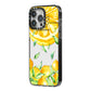Personalised Lemon Slice iPhone 14 Pro Max Black Impact Case Side Angle on Silver phone