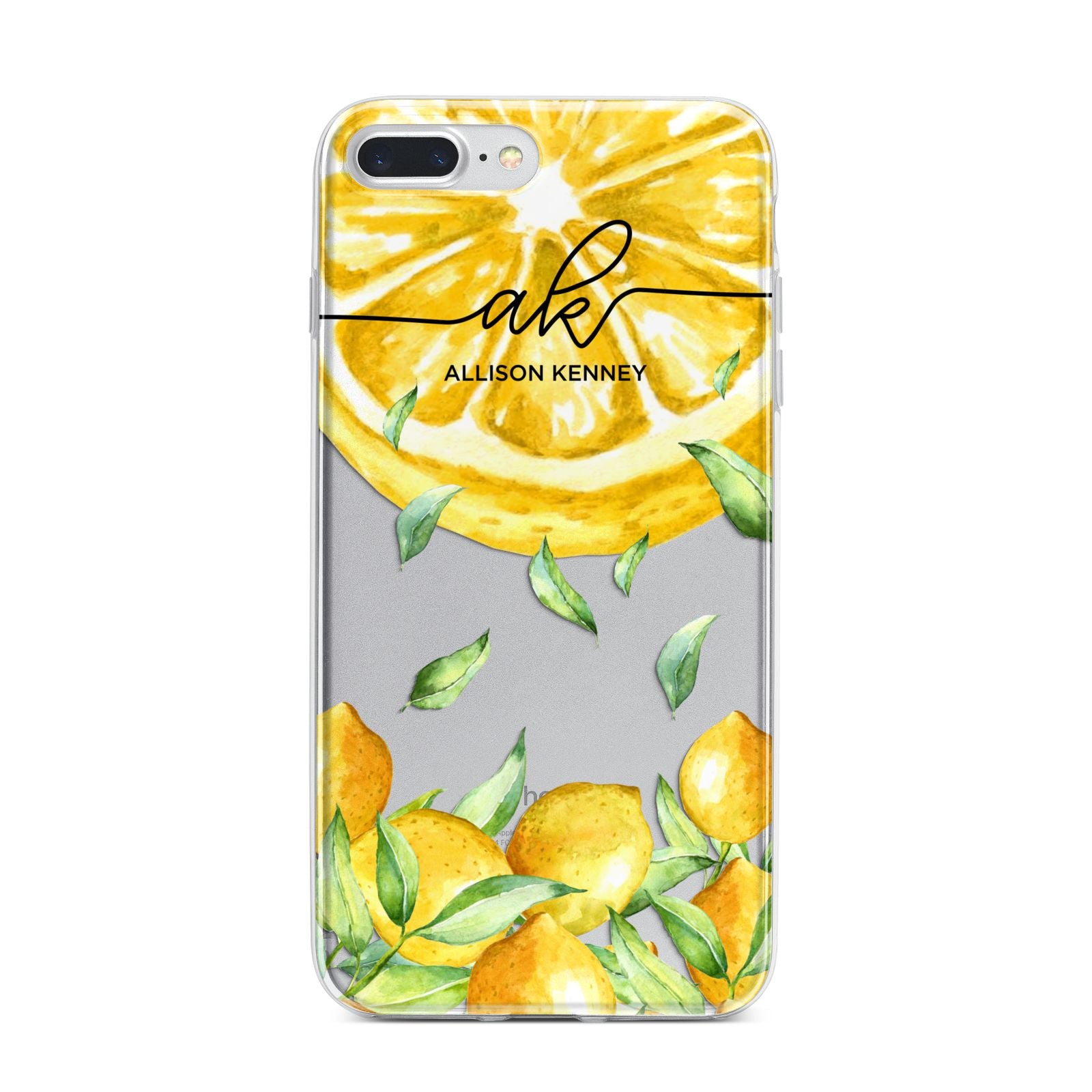 Personalised Lemon Slice iPhone 7 Plus Bumper Case on Silver iPhone