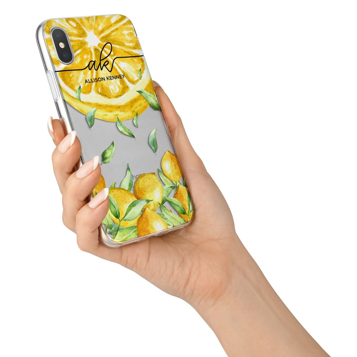 Personalised Lemon Slice iPhone X Bumper Case on Silver iPhone Alternative Image 2