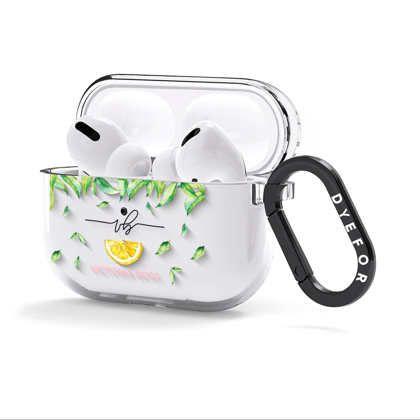 Personalised Lemon Wedge AirPods Clear Case 3rd Gen Side Image